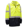 Hi-Vis Safety Rain Jacket, Hooded, Class 3 Premium