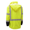 Hi-Vis Safety Rain Jacket, Hooded, Class 3 Premium