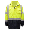 Hi-Vis Safety Rain Jacket, Hooded, Class 3 Premium