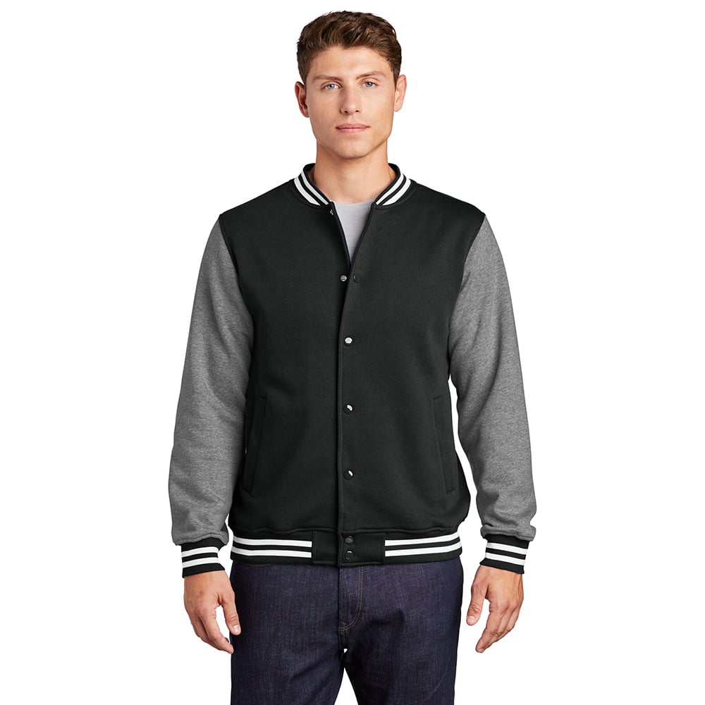 Sport-Tek ST270 Fleece Letterman Jacket with Front Slash Pockets