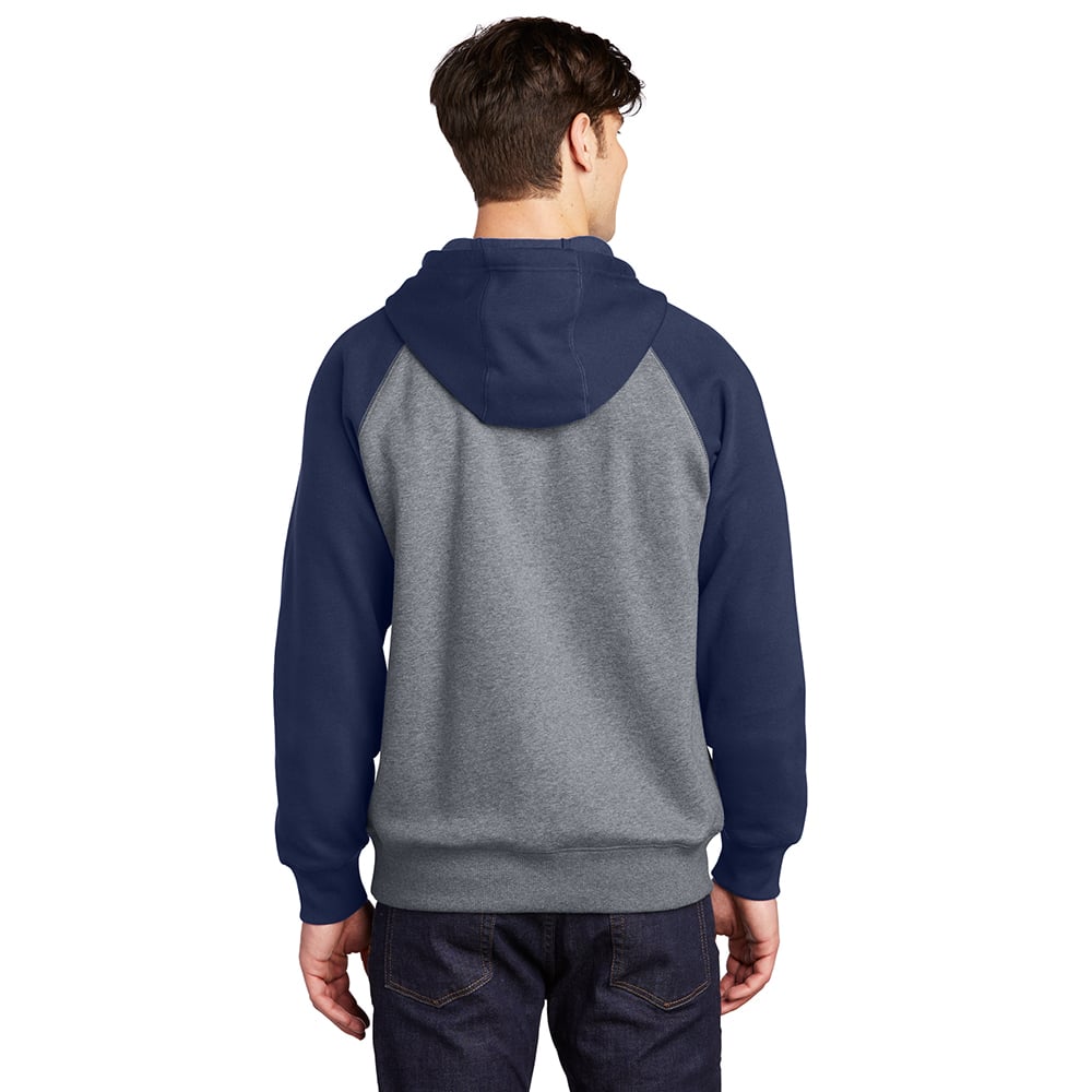 Sport-Tek ST267 Raglan Hooded Pullover Sweatshirt with Contrast Sleeve