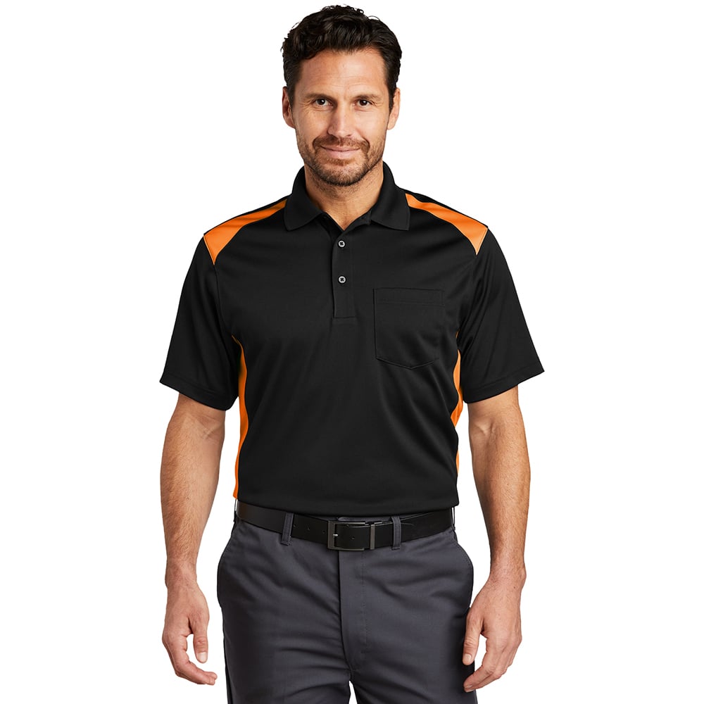 CornerStone CS416 Two Way Colorblock Polo with Pocket