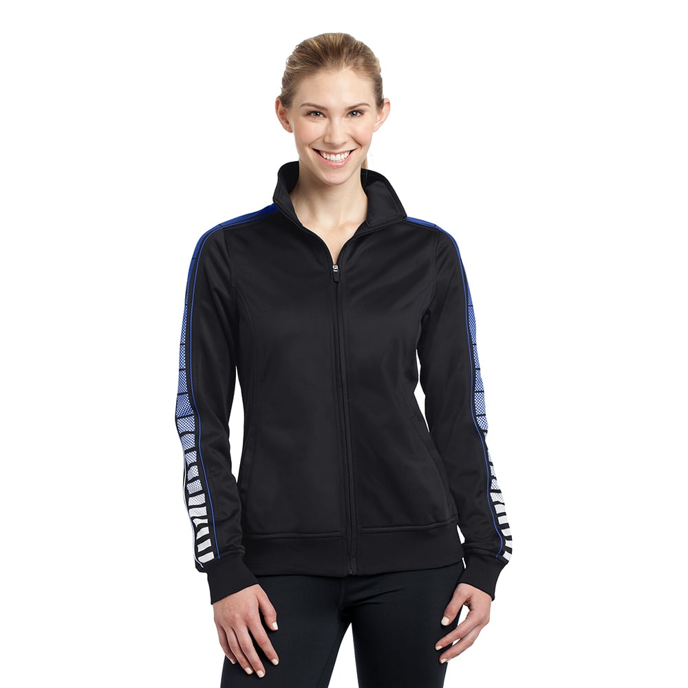 Sport-Tek LST93 Women's Tricot Track Jacket with Dot Sublimation