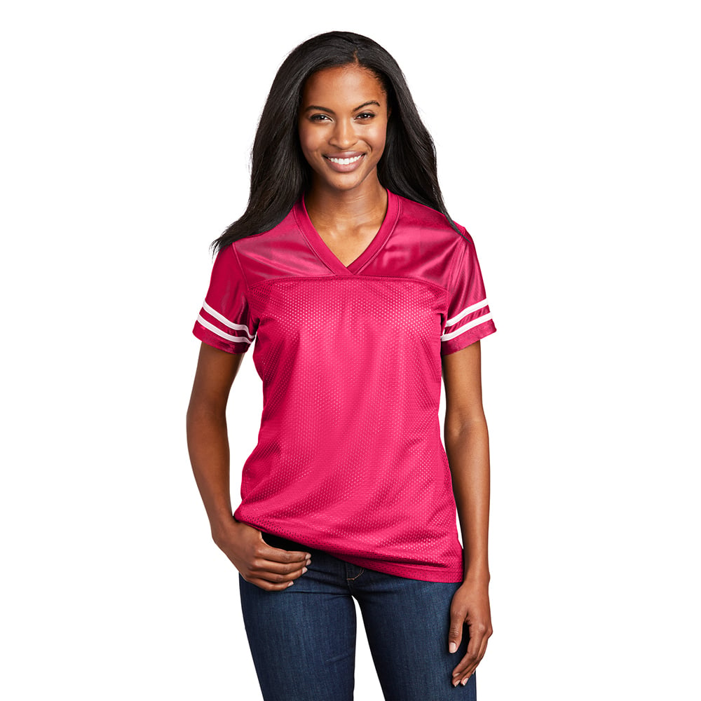 Sport-Tek LST307 PosiCharge Women's Replica Jersey with Sleeve Stripes