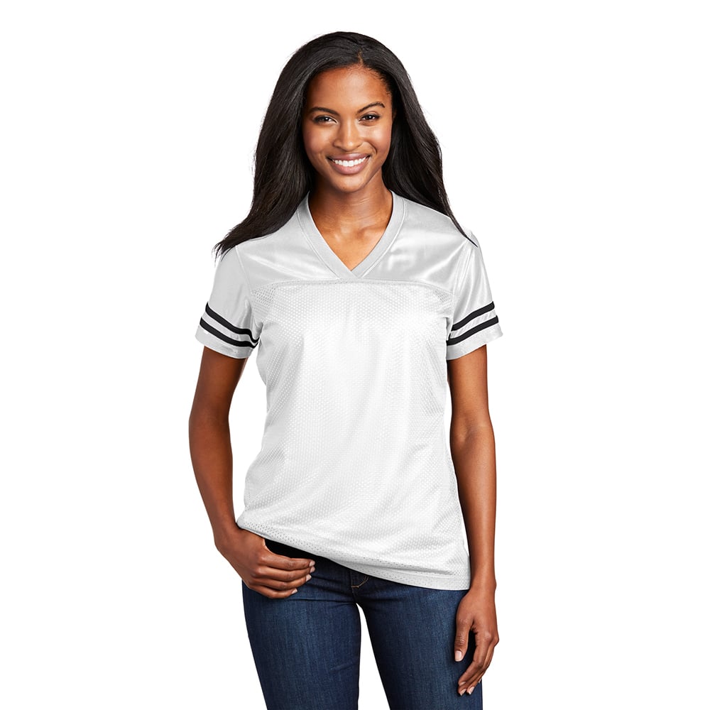 Sport-Tek LST307 PosiCharge Women's Replica Jersey with Sleeve Stripes