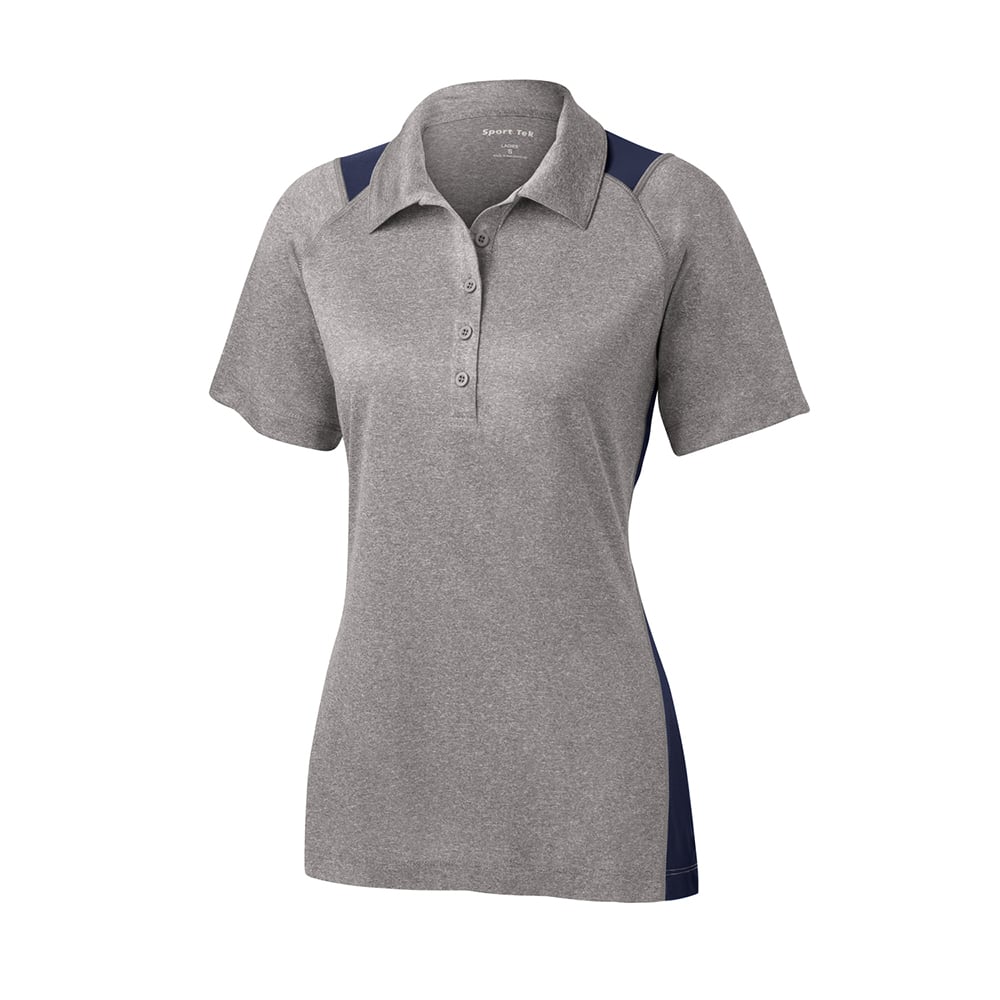 Sport-Tek LST665 Contender Women's Two-Tone Heather Raglan Polo