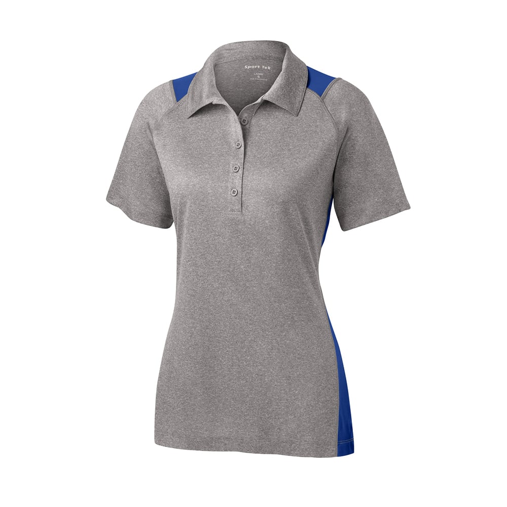 Sport-Tek LST665 Contender Women's Two-Tone Heather Raglan Polo