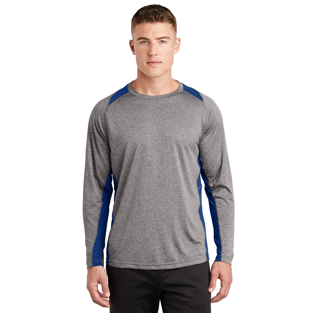 Sport-Tek ST361LS Contender Two-Tone Heather Long Sleeve T-Shirt