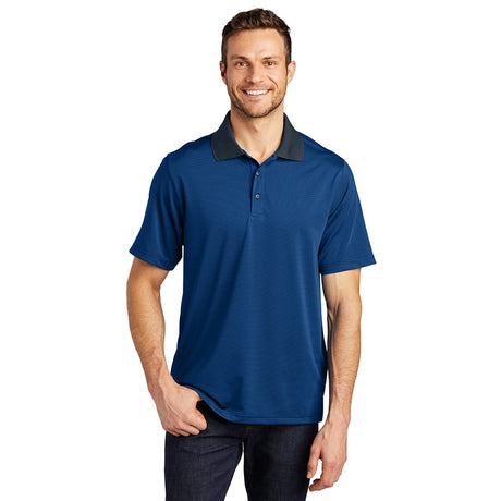 Port Authority K558 Fine Stripe Performance Polo with Contrast Collar