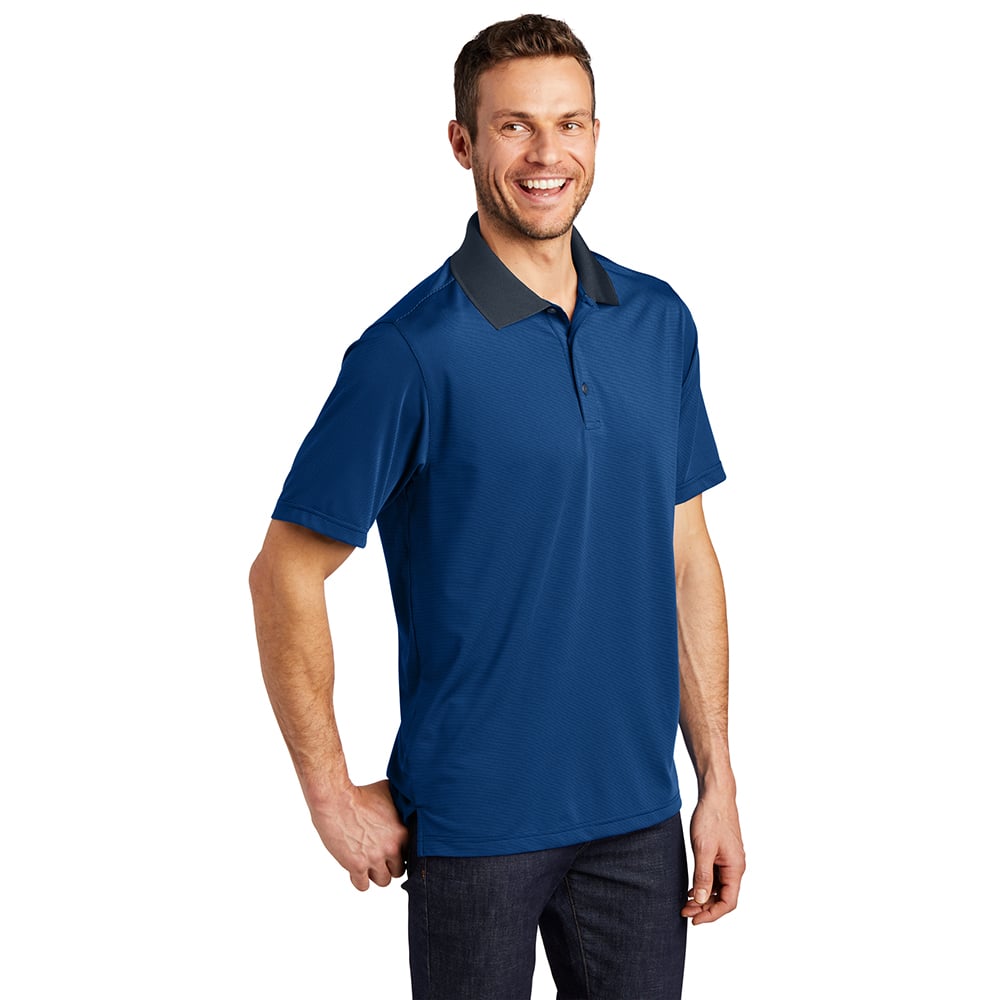 Port Authority K558 Fine Stripe Performance Polo with Contrast Collar