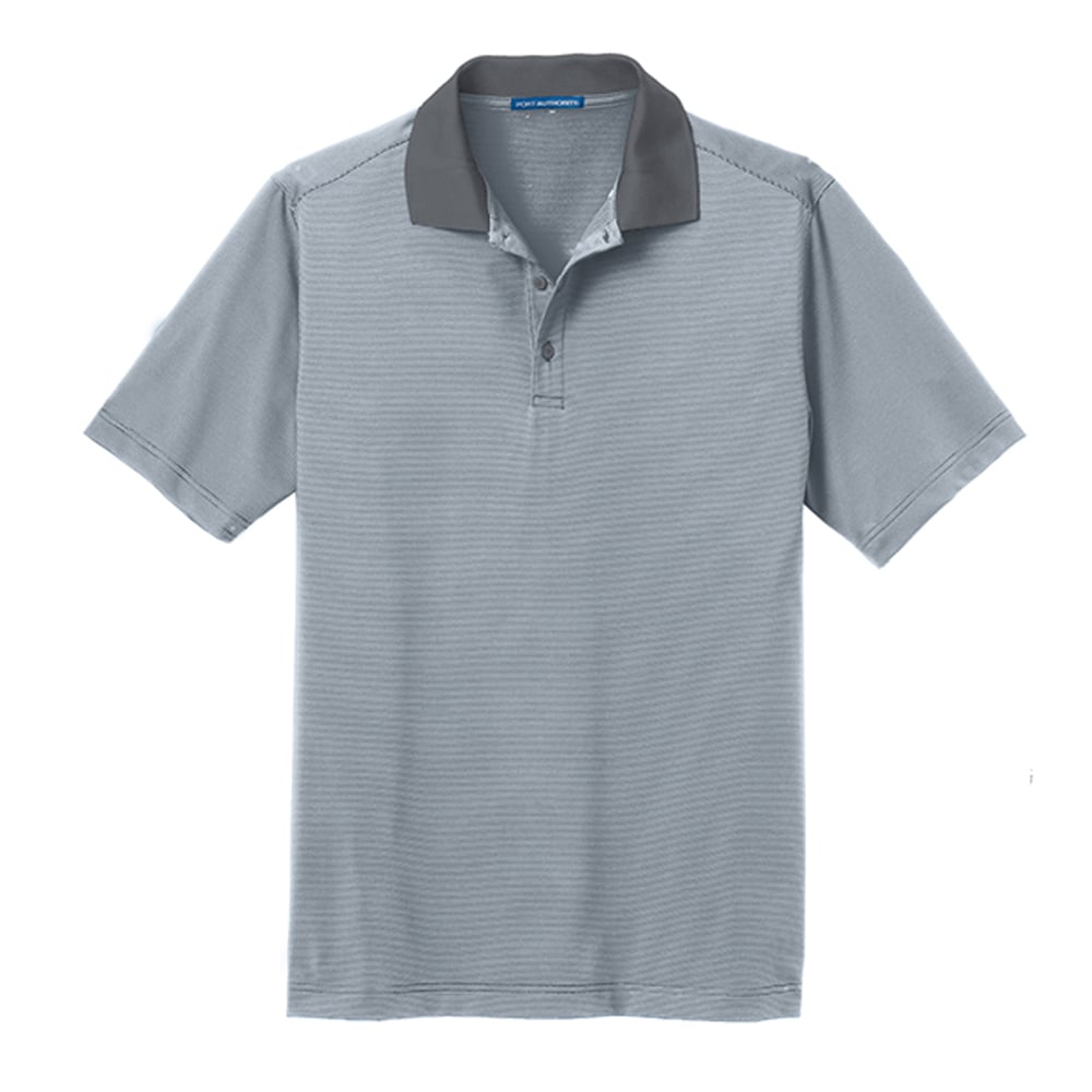 Port Authority K558 Fine Stripe Performance Polo with Contrast Collar