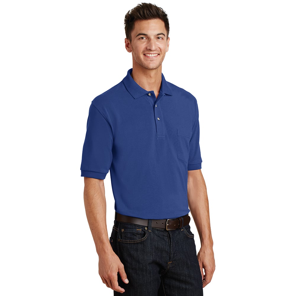 Port Authority K420P Heavyweight Cotton Pique Polo Shirt with Pocket