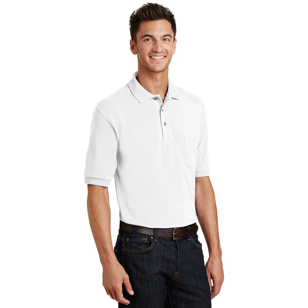 Port Authority K420P Heavyweight Cotton Pique Polo Shirt with Pocket