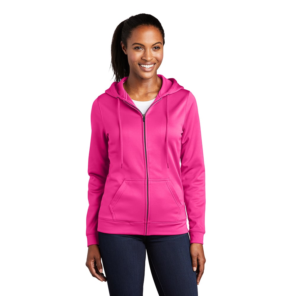 Sport-Tek LST238 Sport-Wick Women's Fleece Full-ZIp Jacket with Hood