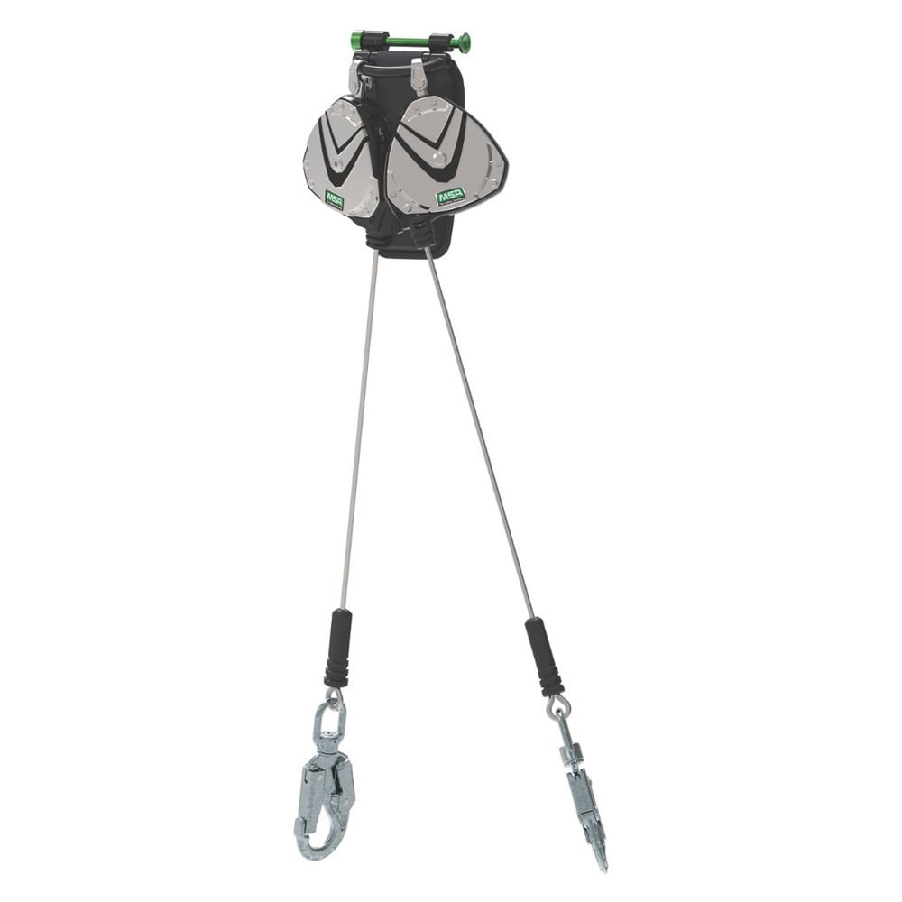 MSA V-EDGE™ Cable 8' PFL, Twin-Leg, Steel Swivel Snaphook 36CS