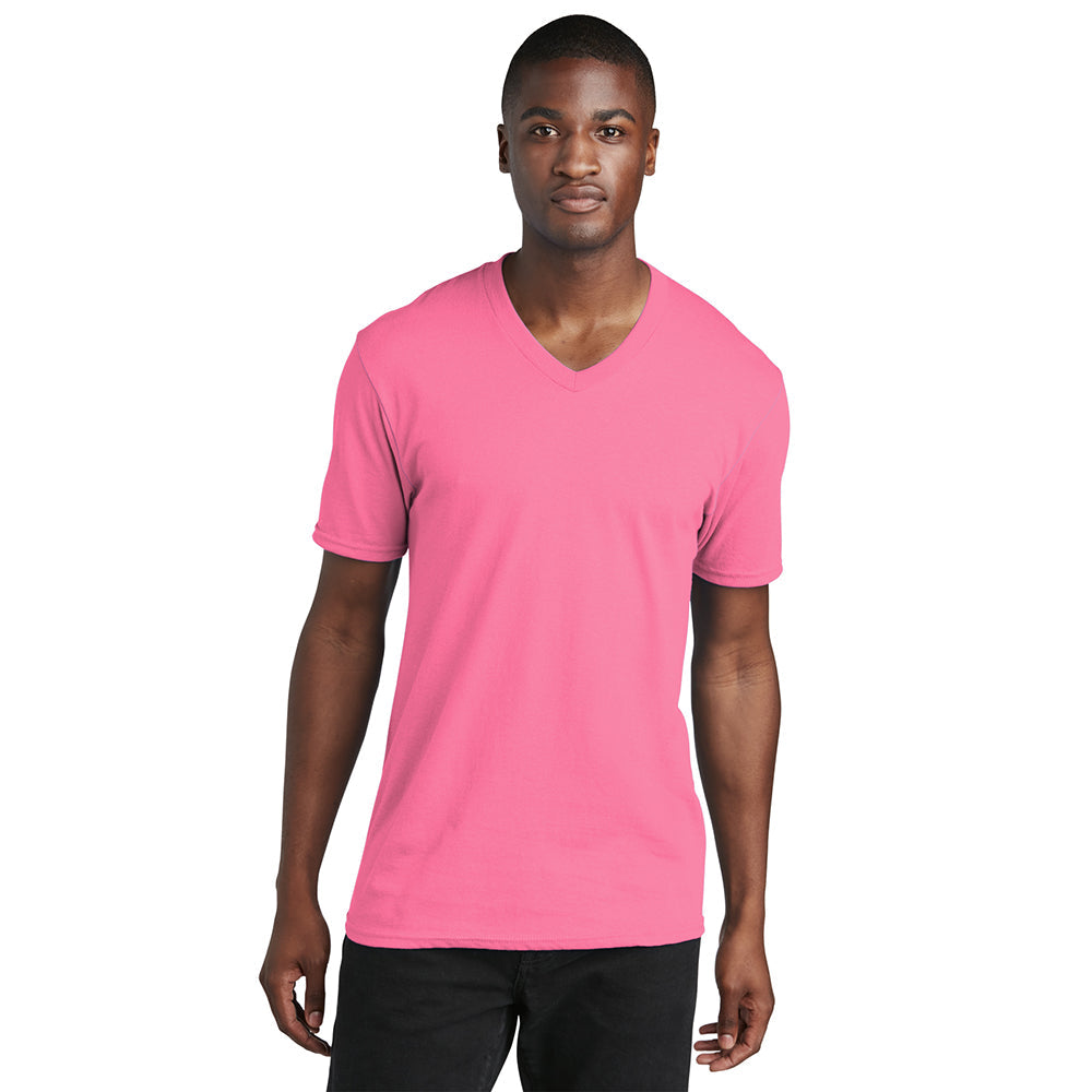 Port & Company PC54V 100% Cotton V-Neck T-Shirt