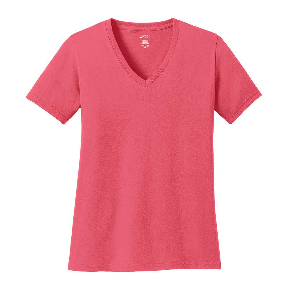 Port & Company LPC54V Women's 100% Cotton V-Neck T-Shirt