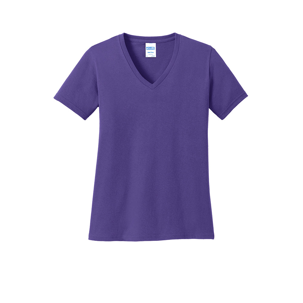 Port & Company LPC54V Women's 100% Cotton V-Neck T-Shirt