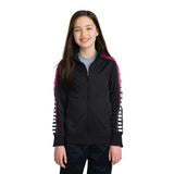 Sport-Tek YST93 Youth Dot Sublimation Tricot Track Jacket with Pockets