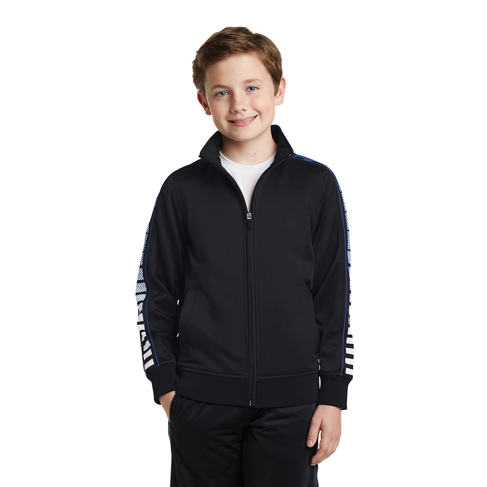 Sport-Tek YST93 Youth Dot Sublimation Tricot Track Jacket with Pockets