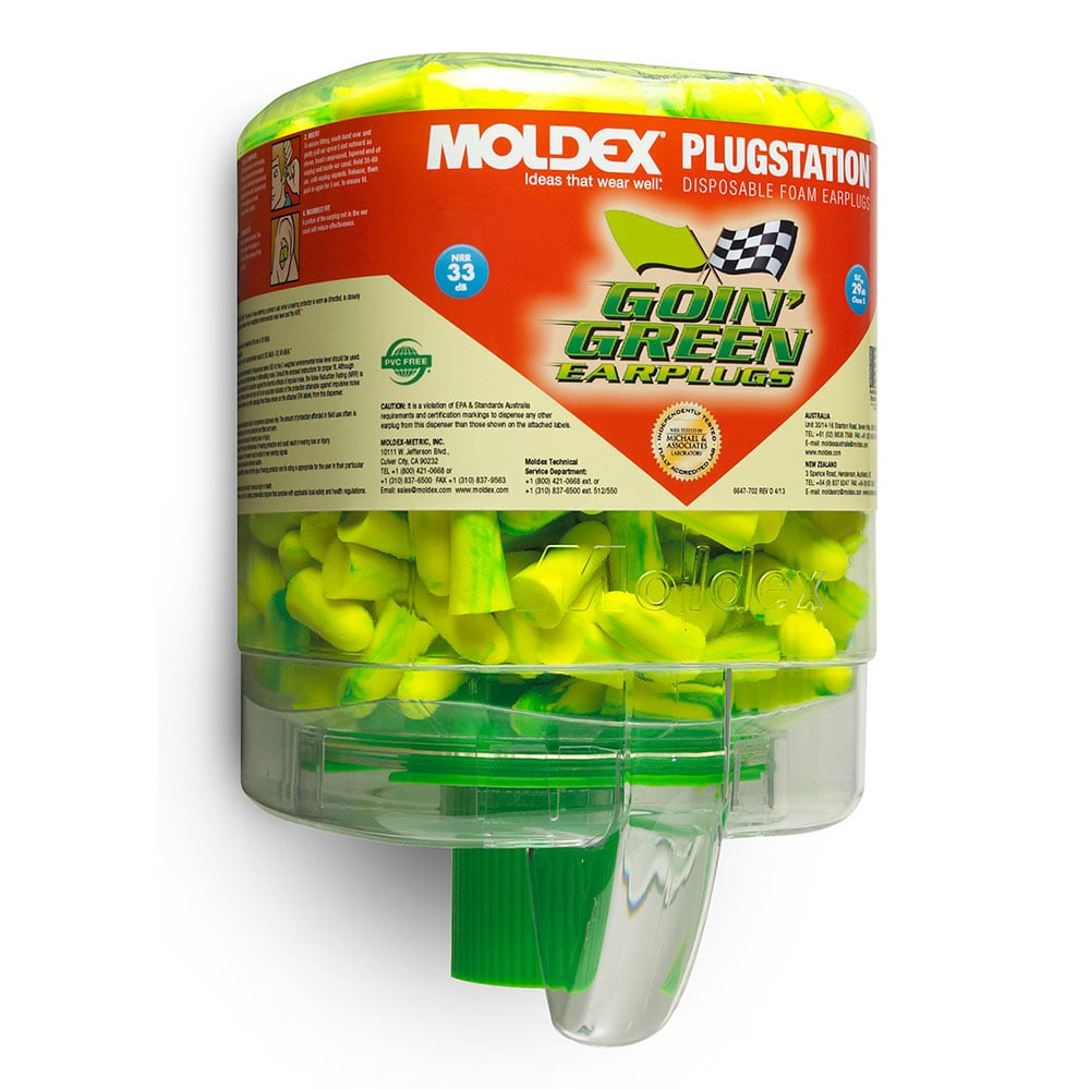 Moldex PlugStation 250 Pairs Goin Green 6646, NRR 33, 1 dispenser