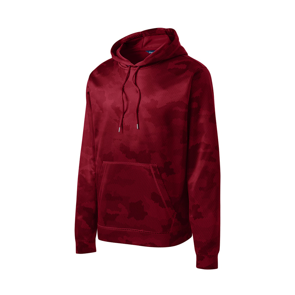 Sport-Tek ST240 Sport-Wick CamoHex Fleece Hooded Pullover with Pocket