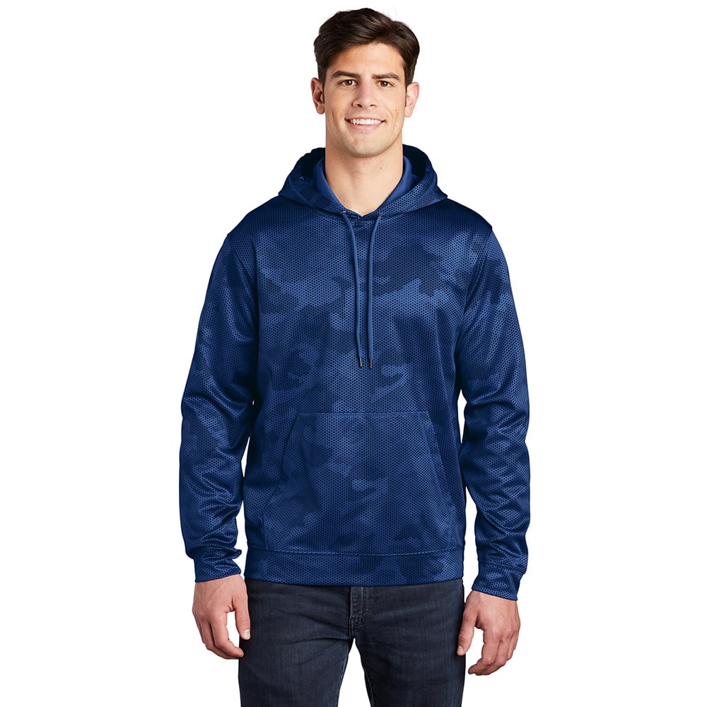 Sport-Tek ST240 Sport-Wick CamoHex Fleece Hooded Pullover with Pocket