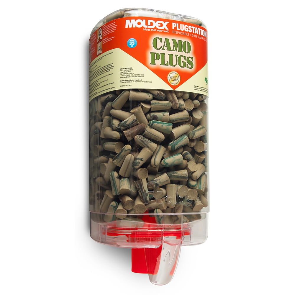 Moldex PlugStation 500 Pairs Camo Plugs 6648, NRR 33, 1 dispenser