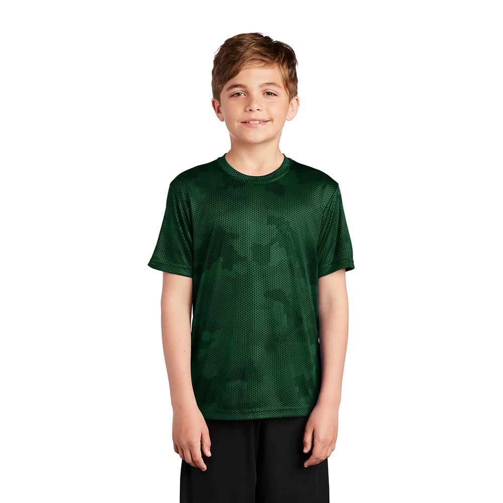 Sport-Tek YST370 Youth CamoHex T-Shirt with Drop Sleeve