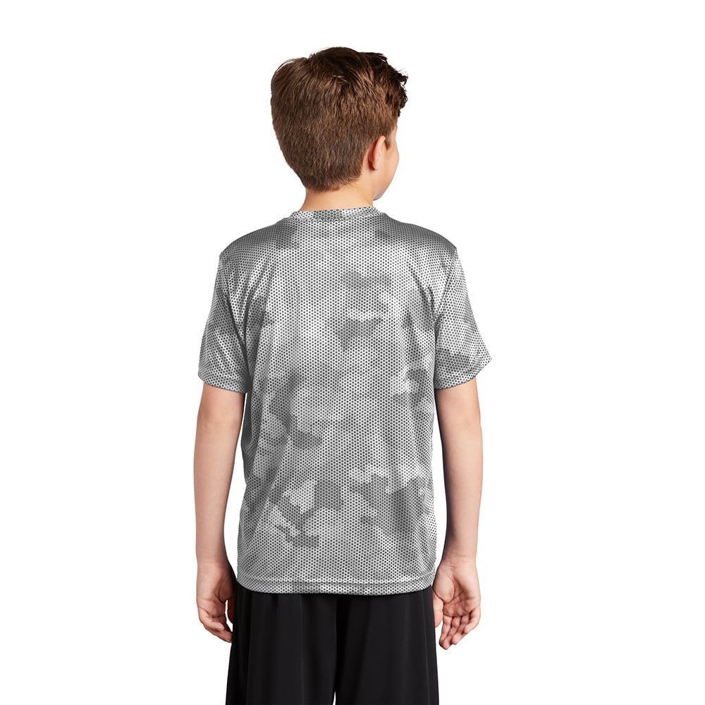 Sport-Tek YST370 Youth CamoHex T-Shirt with Drop Sleeve