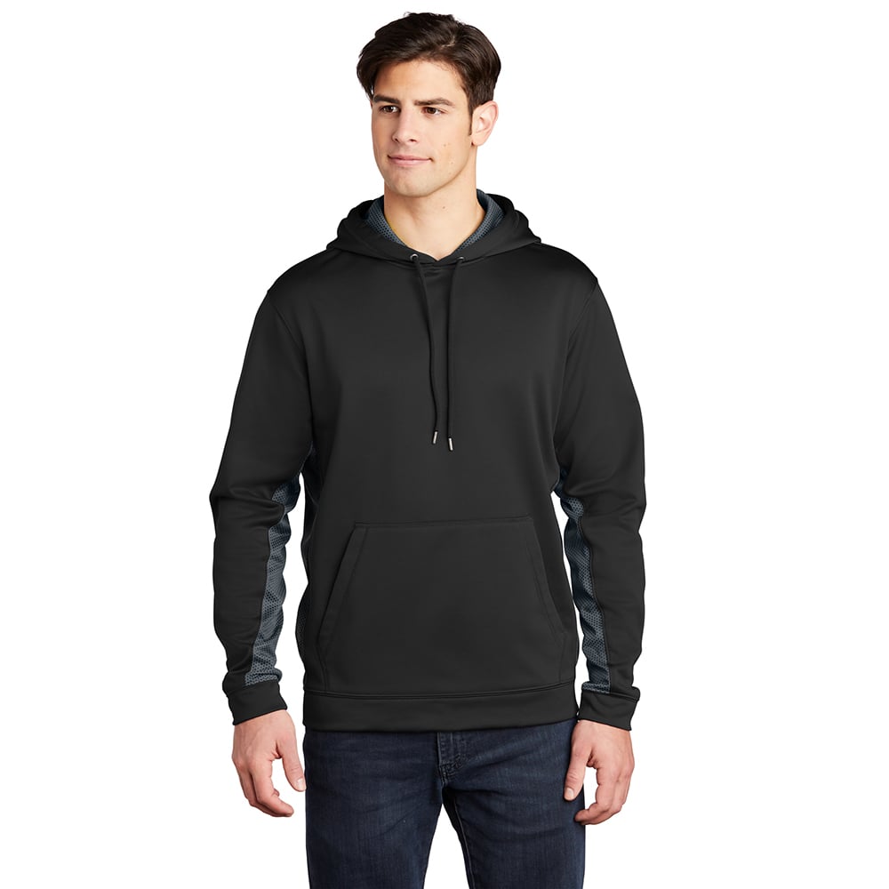 Sport-Tek ST239 Sport-Wick CamoHex Colorblock Fleece Hooded Pullover