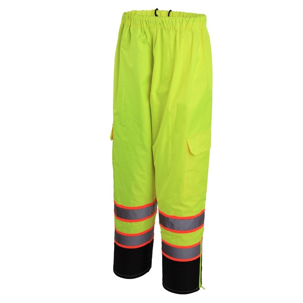 Hi-Vis Two-Tone Rain Pants with Black Bottom, Premium Class E