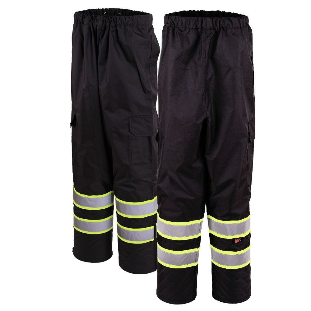 Hi-Vis Two-Tone Rain Pants with Black Bottom, Premium Class E