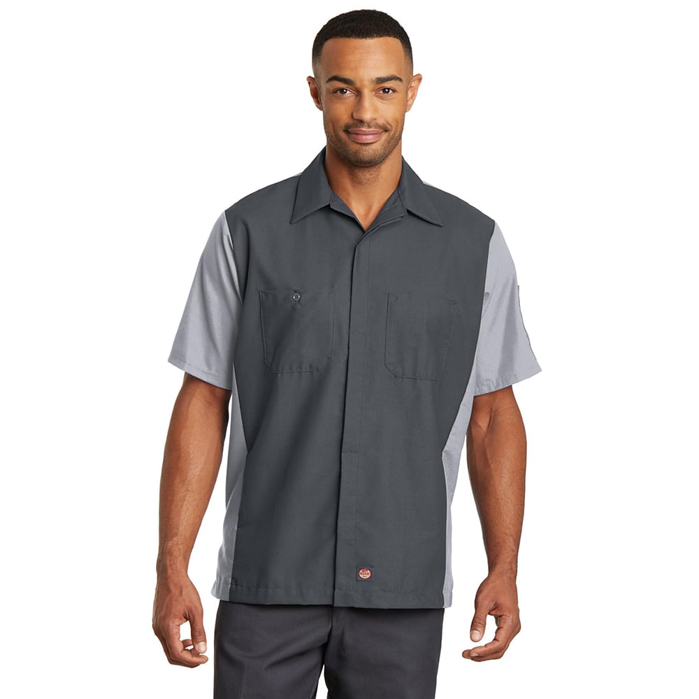 Red Kap SY20 Short Sleeve Ripstop Crew Shirt with Concealed Buttons