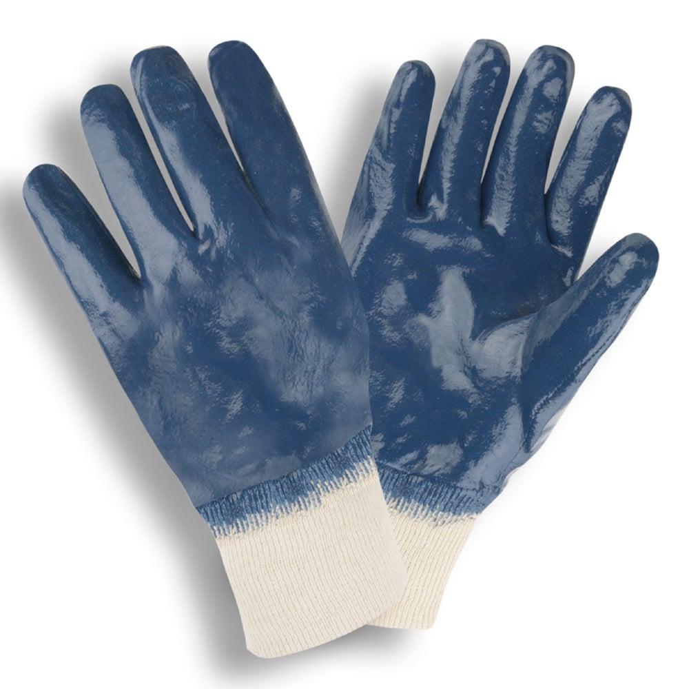 Economy Nitrile Smooth Full Coated Supported Gloves With Interlock Lined, 1 dozen (12 pairs)