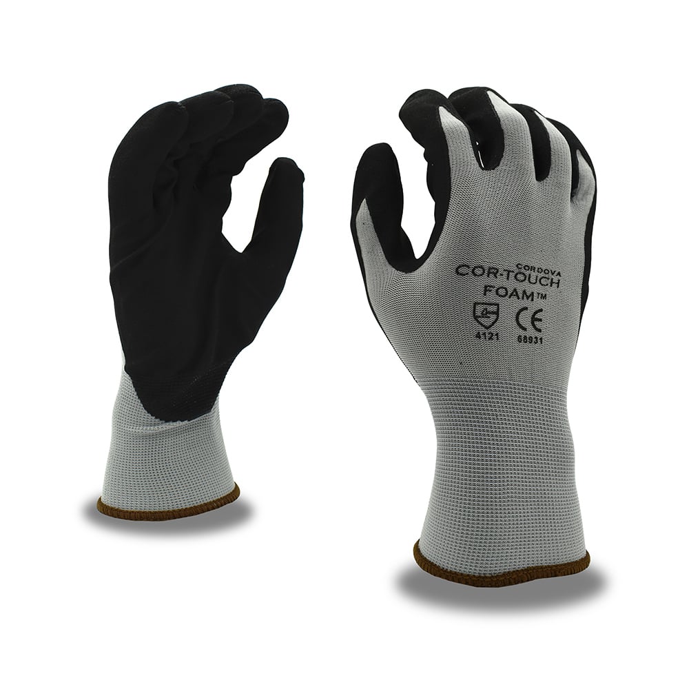 COR-TOUCH FOAM™ Nylon Gloves with Nitrile/PU Palm Coating, 1 dozen (12 pairs)