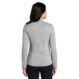 Port Authority L232 Women's Heathered Sweater Fleece Full Zip Jacket