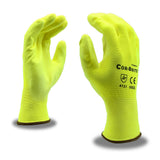 Cordova COR-BRITE™ Hi Vis Polyester Gloves with PU Palm Coating, 1 dozen (12 pairs)