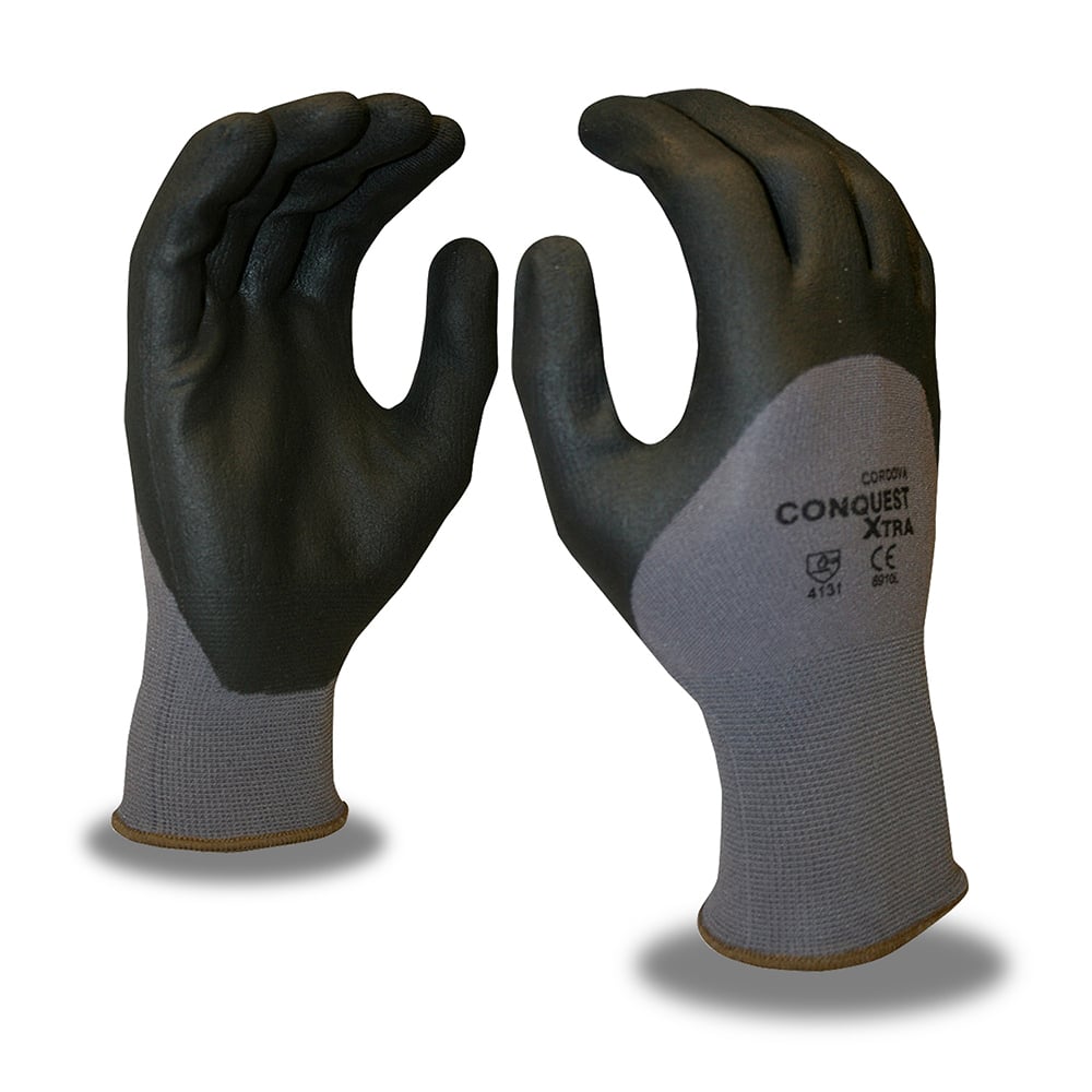 Conquest Xtra™ Nylon/Spandex Gloves with 3/4 Nitrile/PU Coating, 1 dozen (12 pairs)