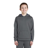 Sport-Tek YST235 Youth Sport-Wick Fleece Colorblock Hooded Pullover