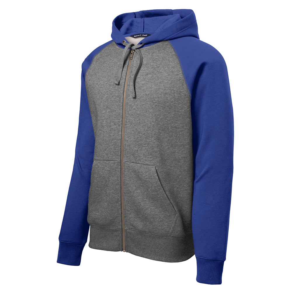 Sport-Tek ST269 Raglan Full-Zip Hooded Jacket with Contrast Sleeve