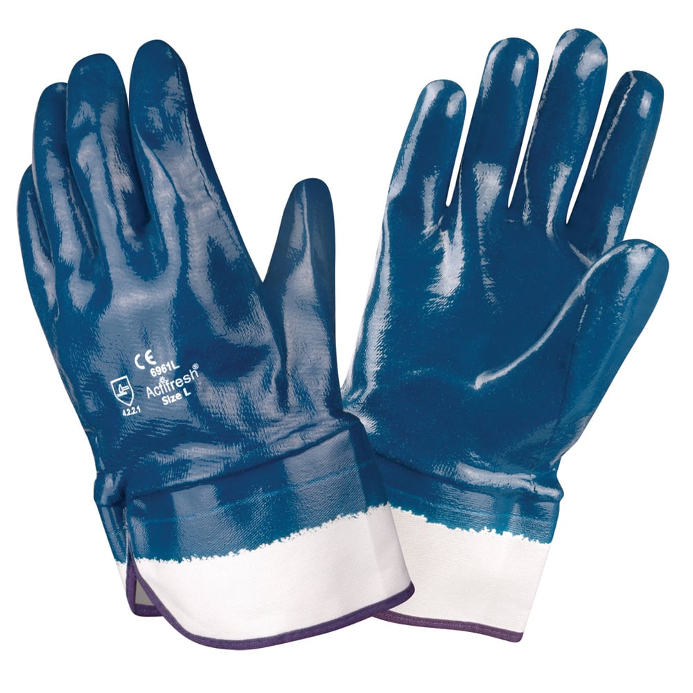Brawler™ Premium Full Coat Jersey Supported Nitrile Glove, Safety Cuff, 1 dozen (12 pairs)