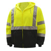 Hi-Vis Safety Hooded Sweatshirt with Zipper Closure, Class 3