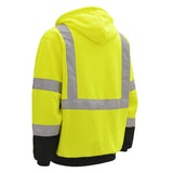 Hi-Vis Safety Hooded Sweatshirt with Zipper Closure, Class 3