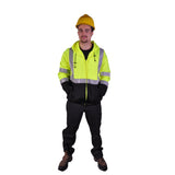 Hi-Vis Safety Hooded Sweatshirt with Zipper Closure, Class 3