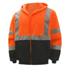 Hi-Vis Safety Hooded Sweatshirt with Zipper Closure, Class 3