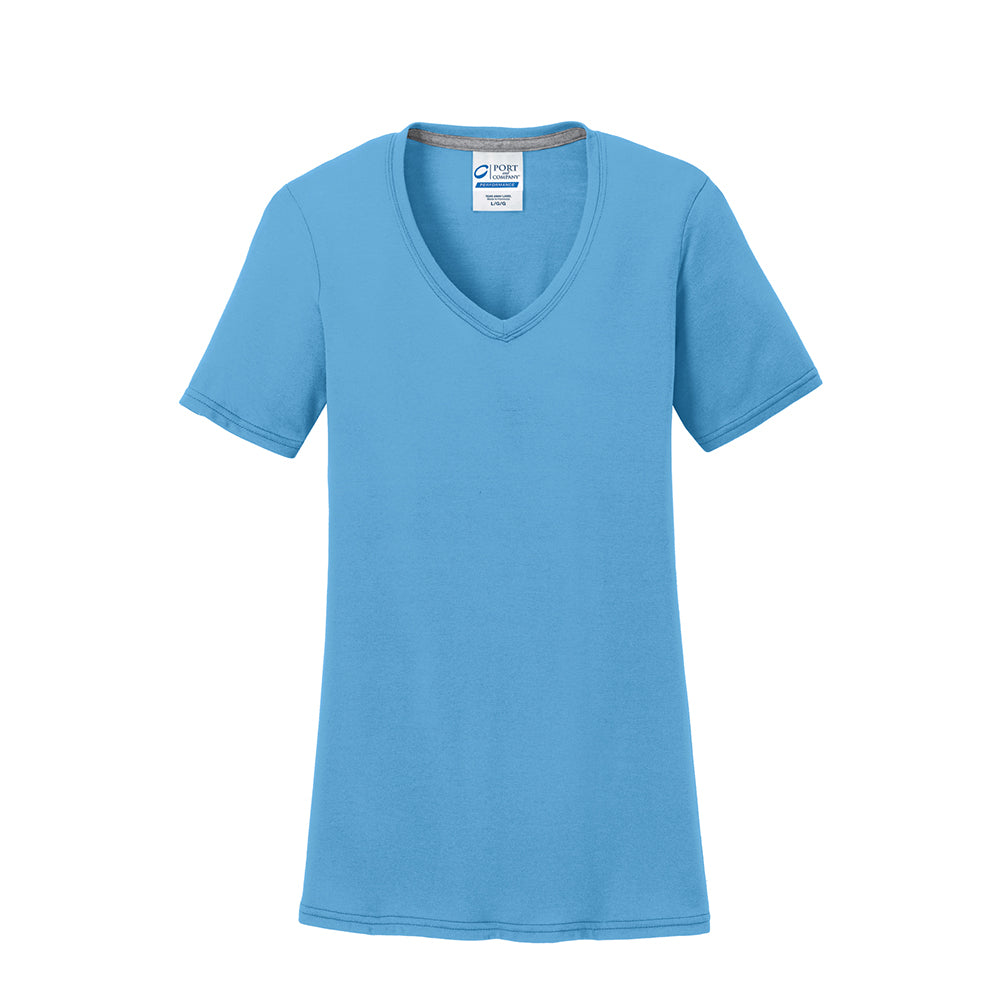 Port & Company LPC381V Women's Performance Blend V-Neck T-Shirt