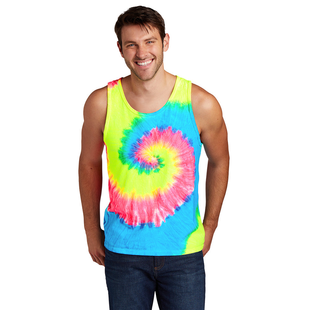 Port & Company PC147TT 100% Cotton Spiral Tie-Dye Tank Top