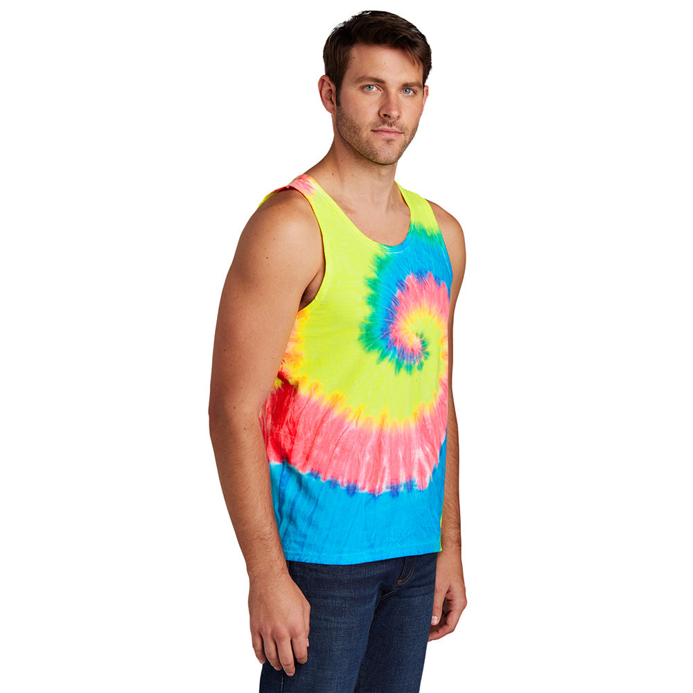 Port & Company PC147TT 100% Cotton Spiral Tie-Dye Tank Top