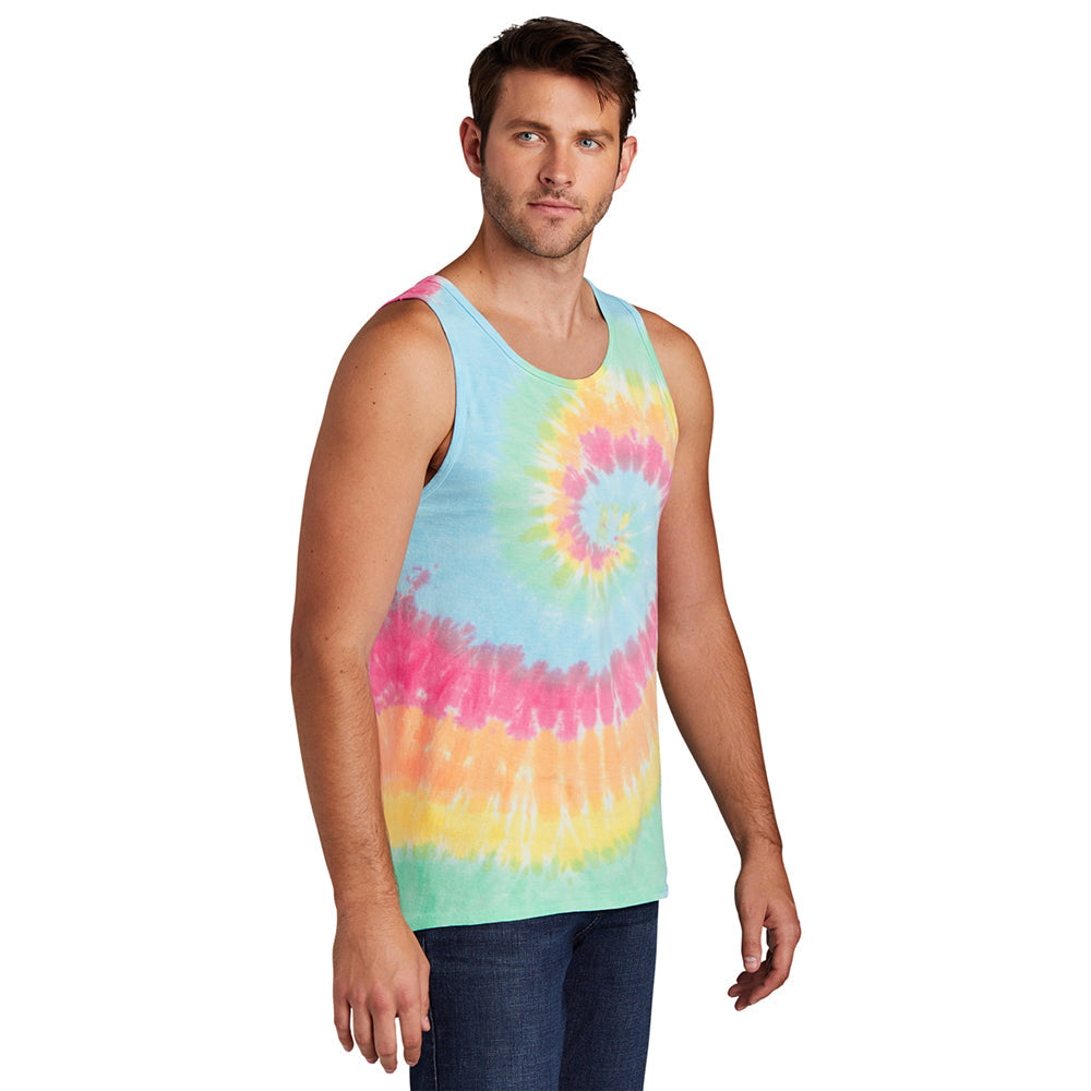 Port & Company PC147TT 100% Cotton Spiral Tie-Dye Tank Top